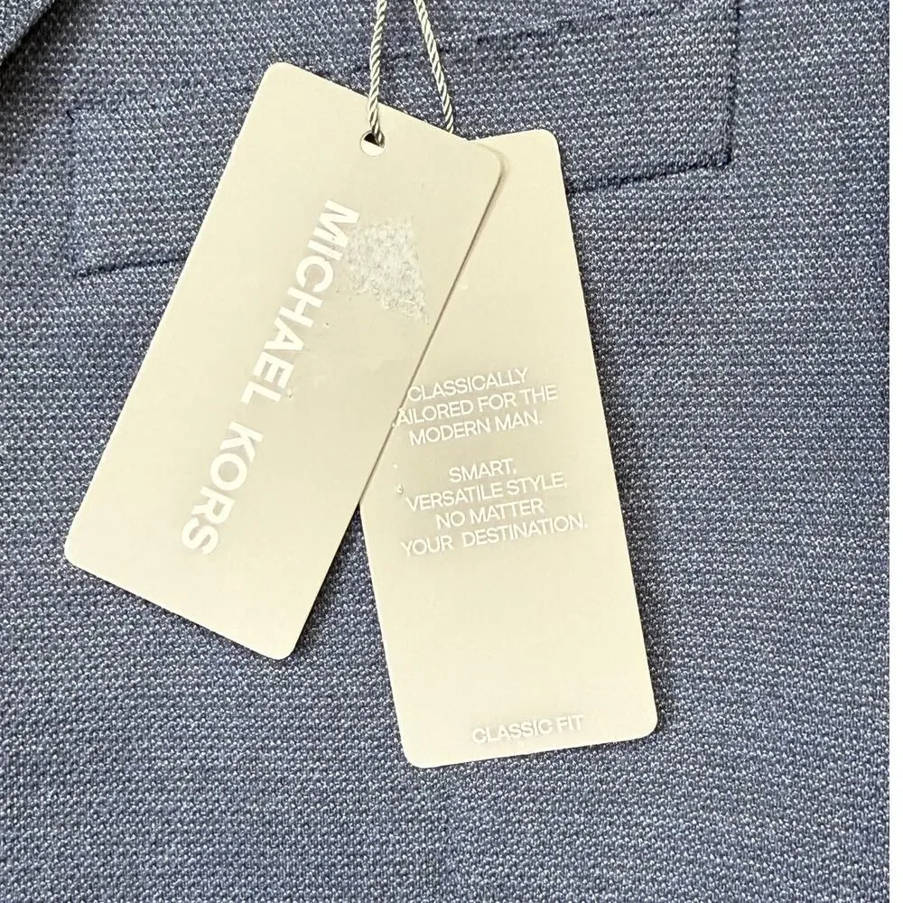 Michael Kors Men's Classic-Fit Double-Breasted Sport Coat Navy 42R $295